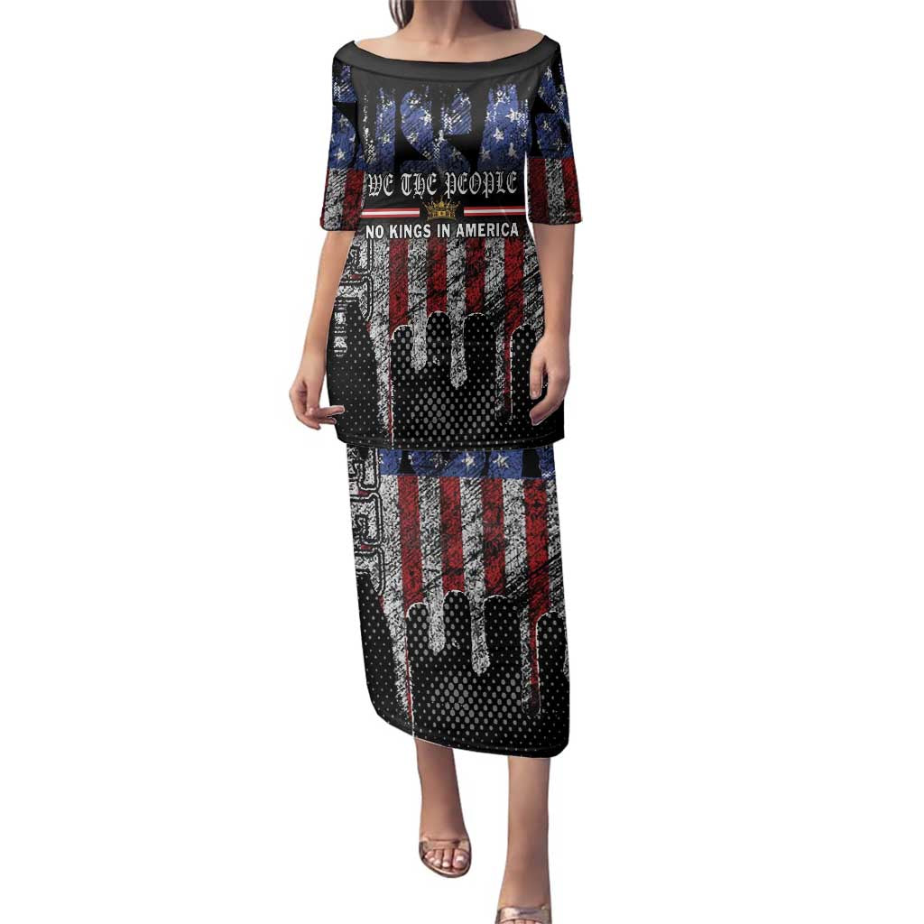 We The People Family Matching Puletasi and Hawaiian Shirt No Kings In America Since 1776 - Wonder Print Shop