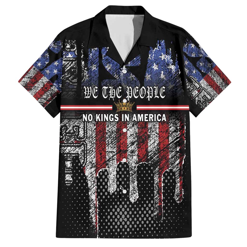 We The People Family Matching Short Sleeve Bodycon Dress and Hawaiian Shirt No Kings In America Since 1776 - Wonder Print Shop