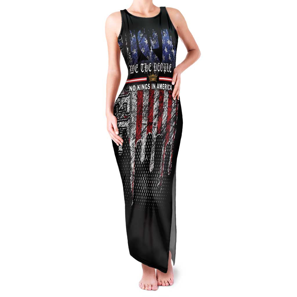 We The People Family Matching Tank Maxi Dress and Hawaiian Shirt No Kings In America Since 1776 - Wonder Print Shop