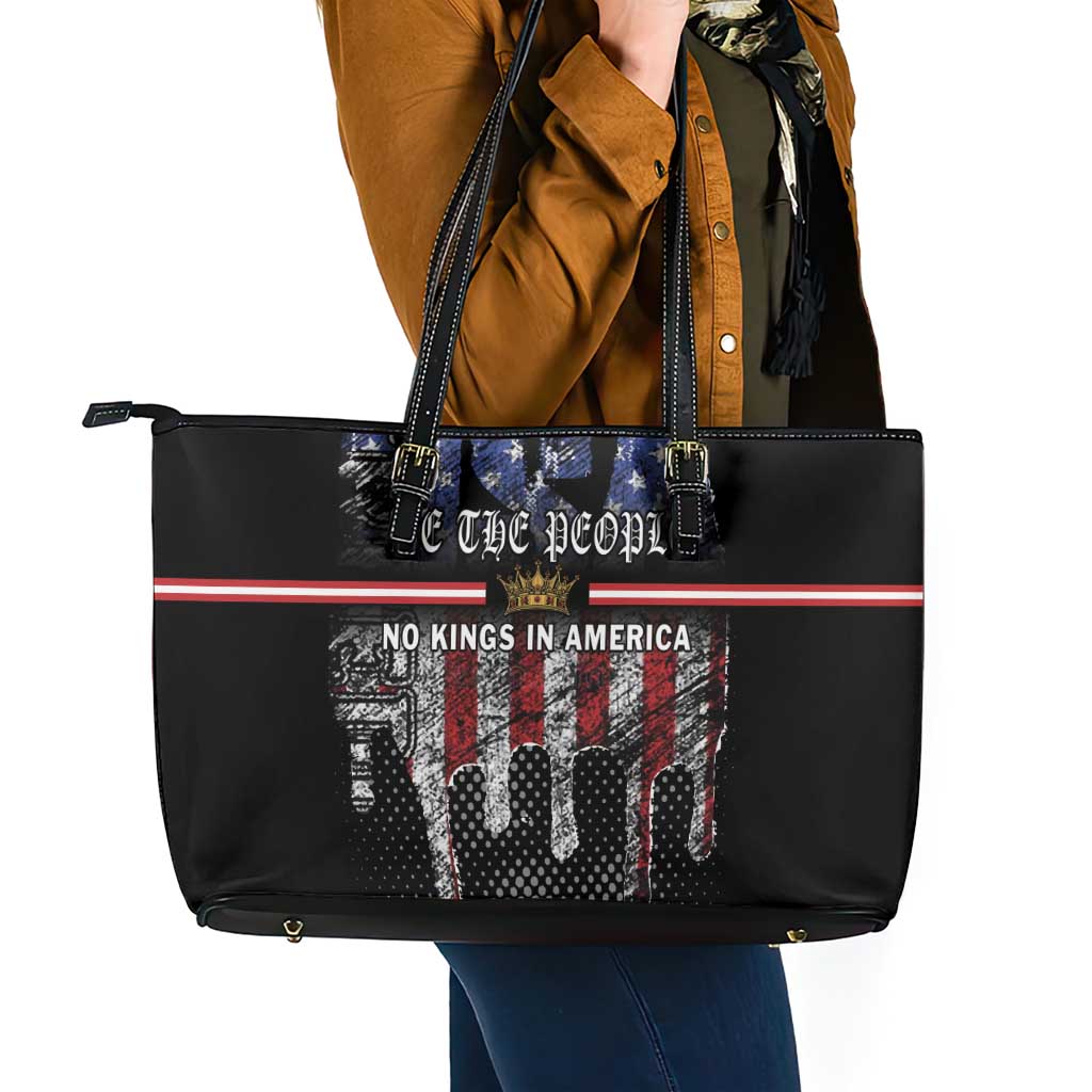 We The People Leather Tote Bag No Kings In America Since 1776 - Wonder Print Shop