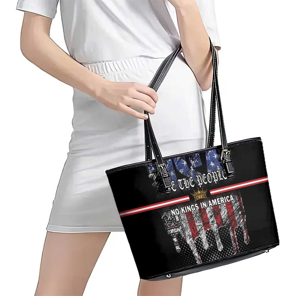 We The People Leather Tote Bag No Kings In America Since 1776 - Wonder Print Shop