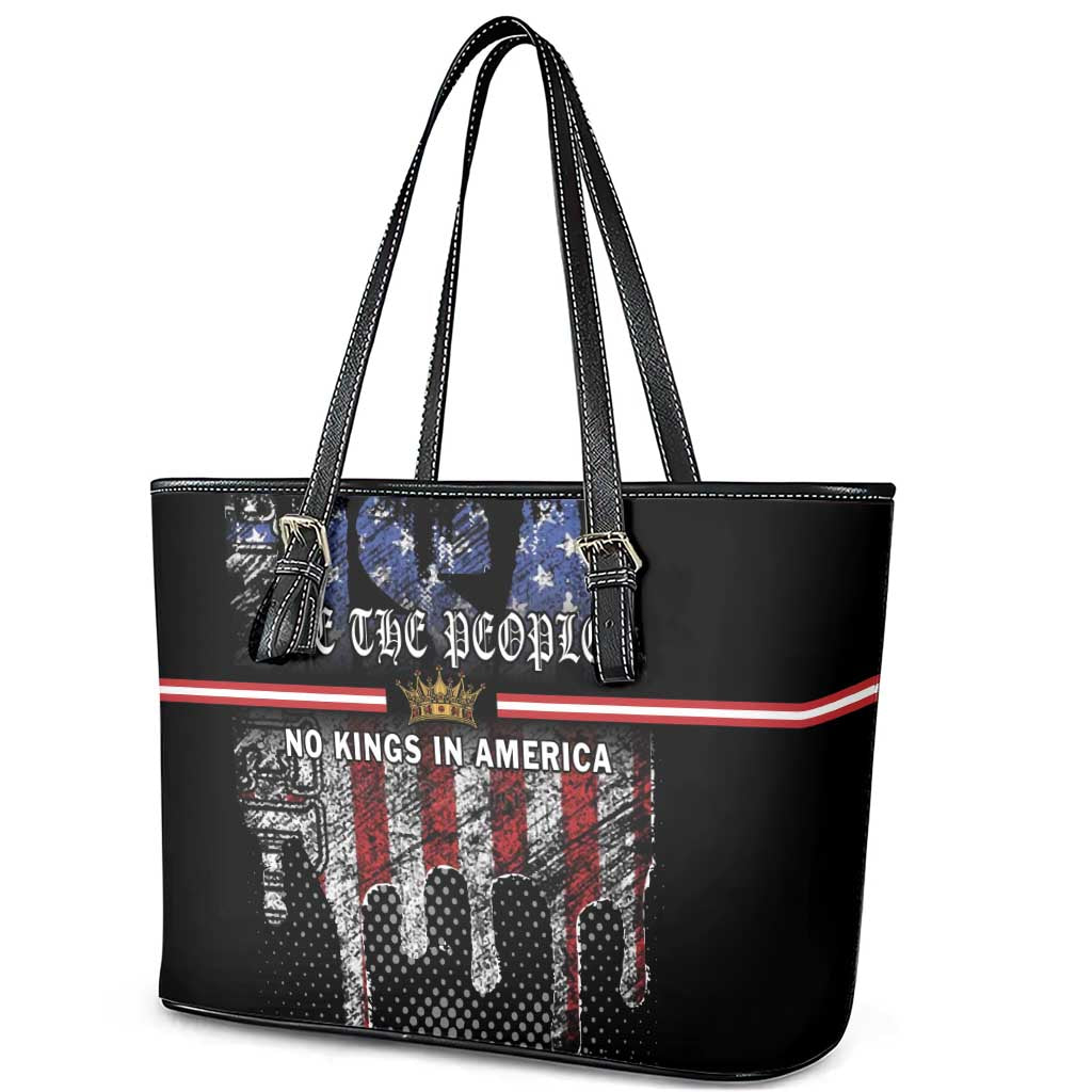 We The People Leather Tote Bag No Kings In America Since 1776 - Wonder Print Shop