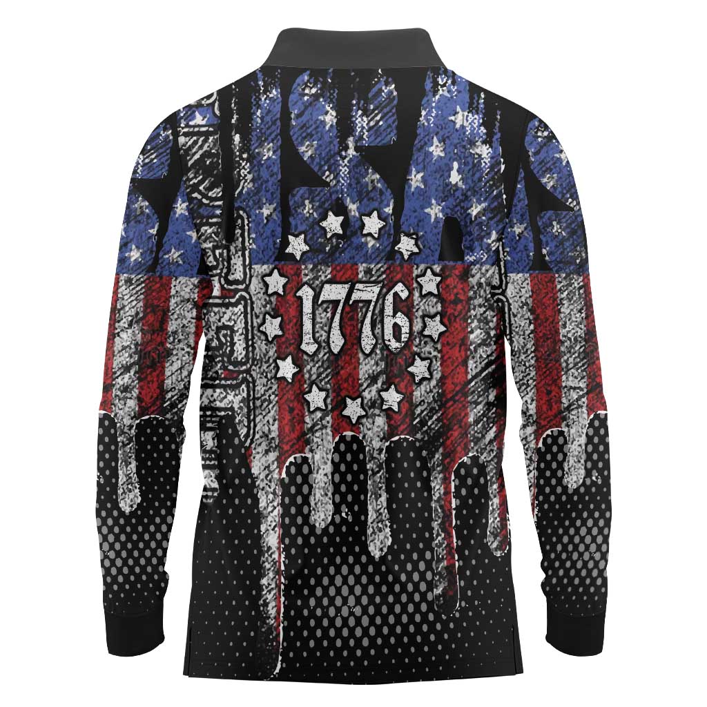 We The People Long Sleeve Polo Shirt No Kings In America Since 1776 - Wonder Print Shop