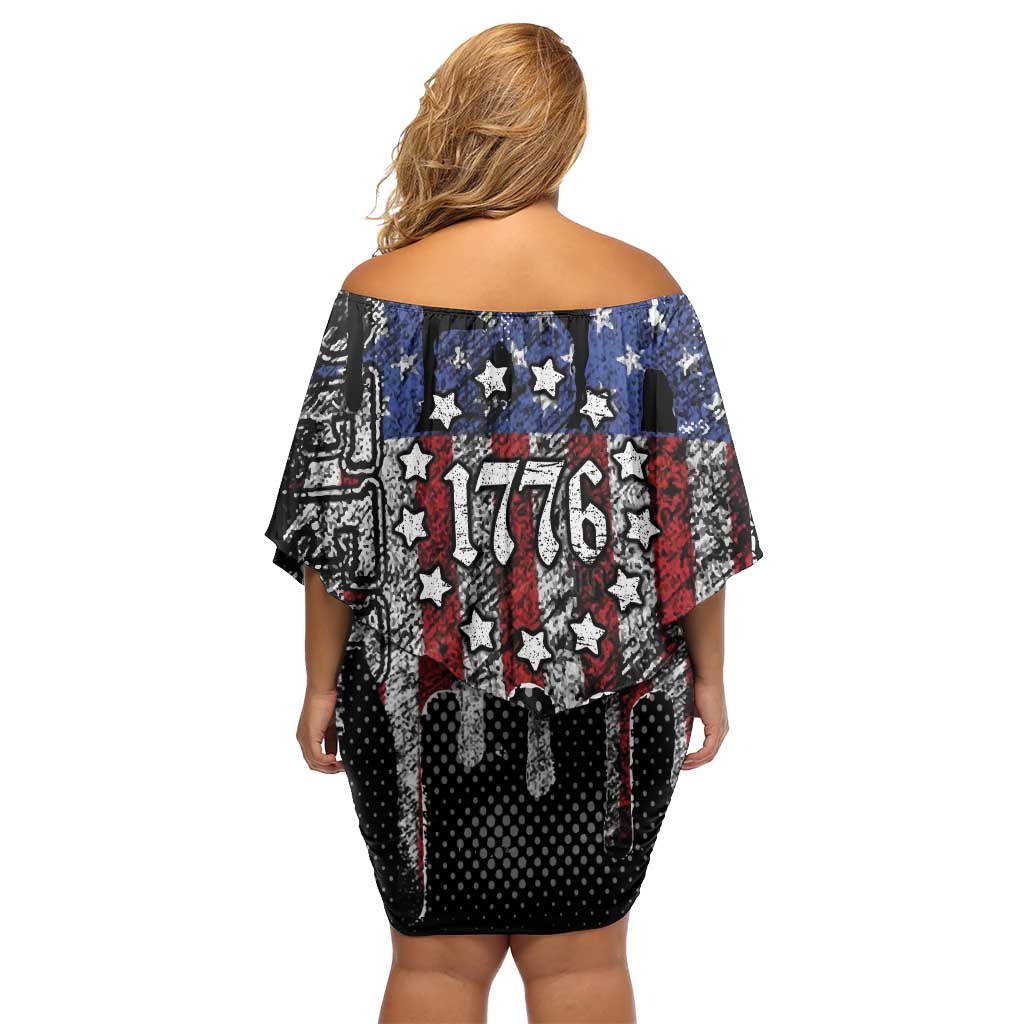 We The People Off Shoulder Short Dress No Kings In America Since 1776 - Wonder Print Shop