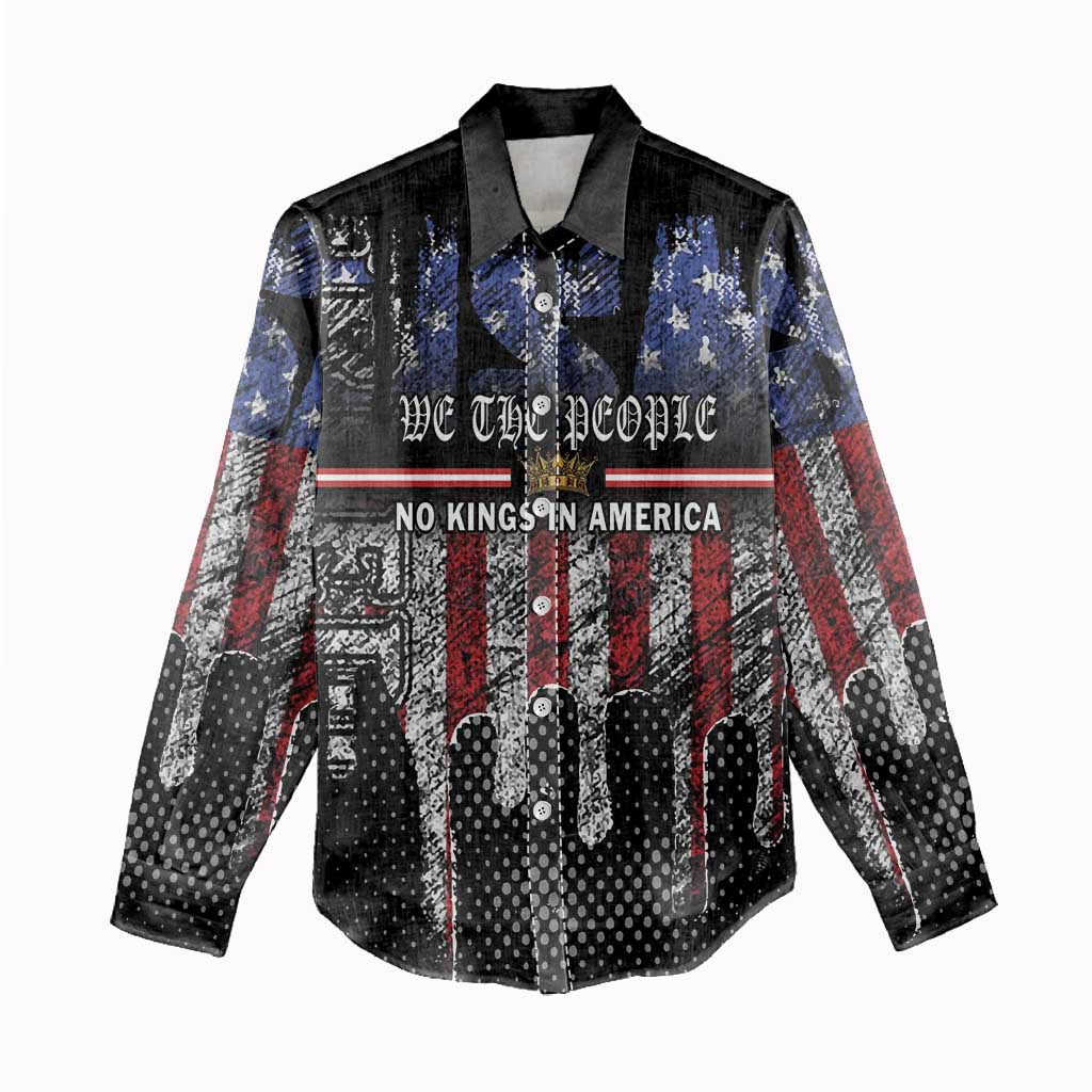 We The People Women Casual Shirt No Kings In America Since 1776 - Wonder Print Shop