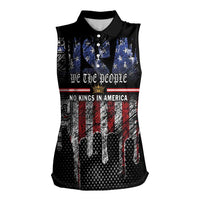 We The People Women Sleeveless Polo Shirt No Kings In America Since 1776 - Wonder Print Shop