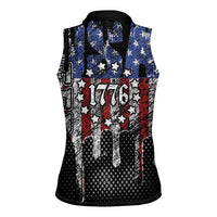 We The People Women Sleeveless Polo Shirt No Kings In America Since 1776 - Wonder Print Shop