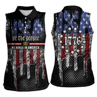 We The People Women Sleeveless Polo Shirt No Kings In America Since 1776 - Wonder Print Shop