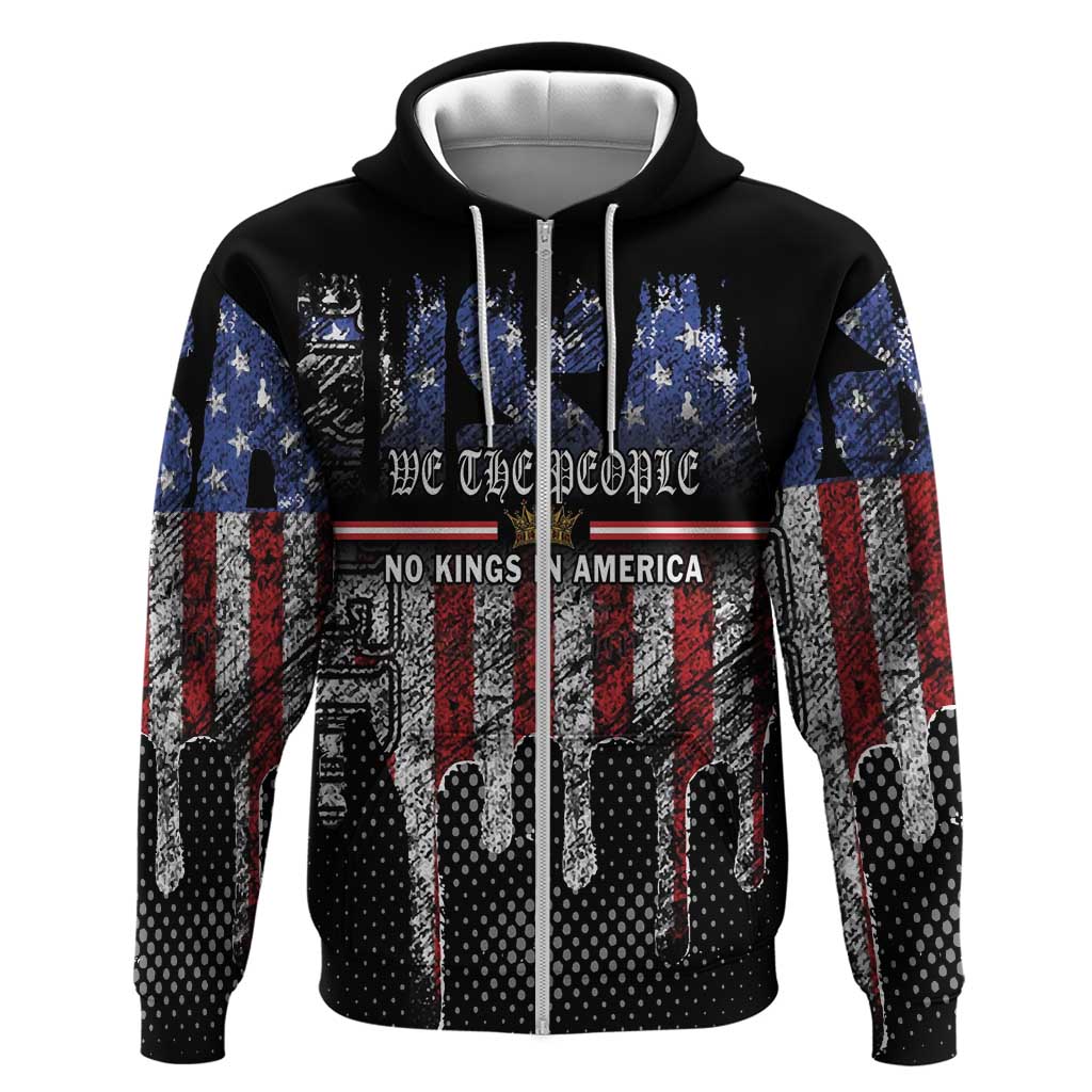 We The People Zip Hoodie No Kings In America Since 1776 - Wonder Print Shop