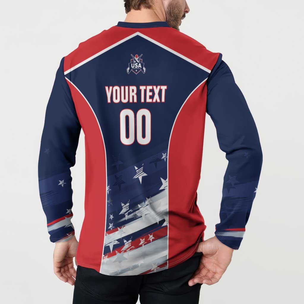 Custom USA Cricket Button Sweatshirt US Team Play Bold Play Proud - Wonder Print Shop