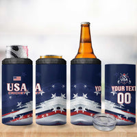 Custom USA Cricket 4 in 1 Can Cooler Tumbler US Team Play Bold Play Proud - Wonder Print Shop