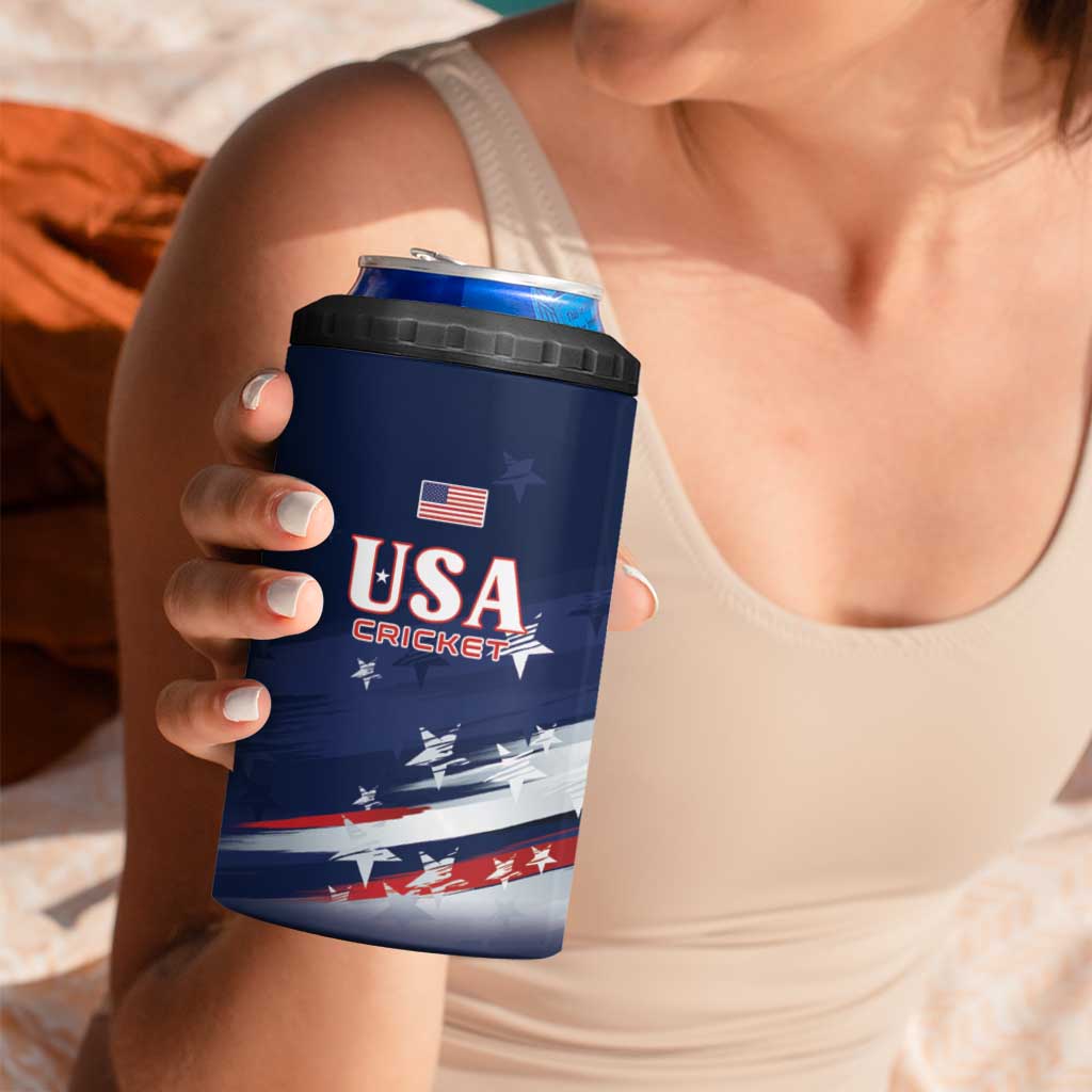 Custom USA Cricket 4 in 1 Can Cooler Tumbler US Team Play Bold Play Proud - Wonder Print Shop