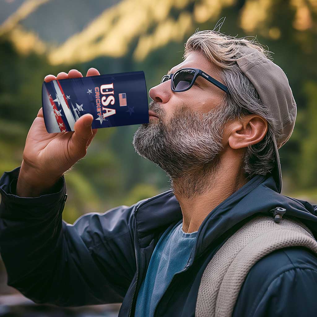 Custom USA Cricket 4 in 1 Can Cooler Tumbler US Team Play Bold Play Proud - Wonder Print Shop