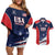 Custom USA Cricket Couples Matching Off Shoulder Short Dress and Hawaiian Shirt US Team Play Bold Play Proud - Wonder Print Shop