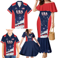 Custom USA Cricket Family Matching Mermaid Dress and Hawaiian Shirt US Team Play Bold Play Proud - Wonder Print Shop
