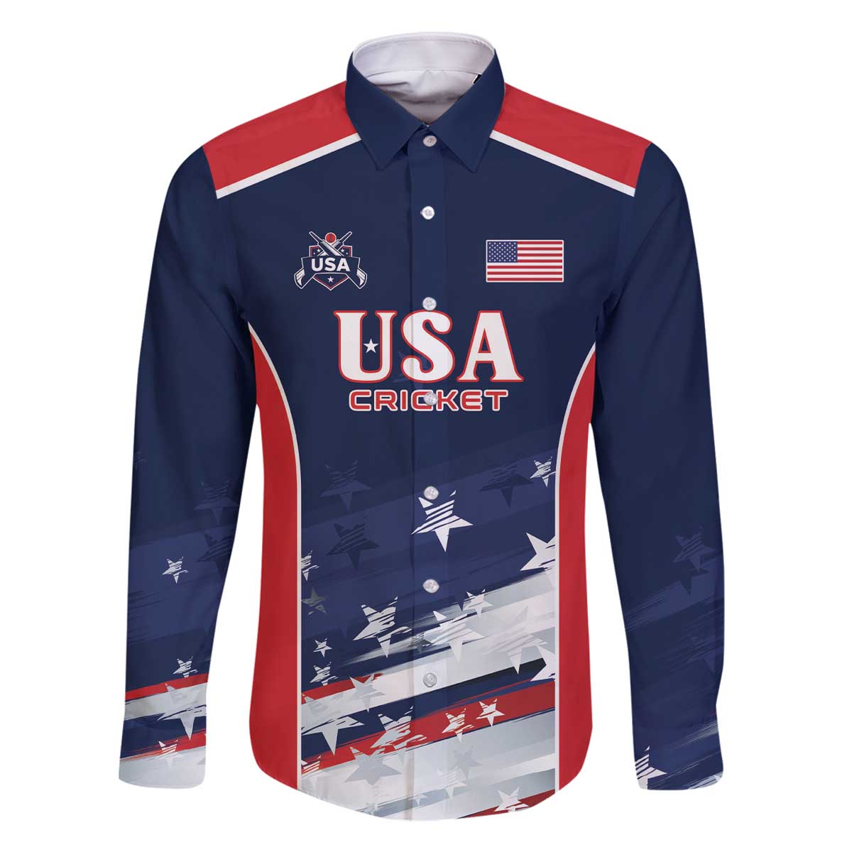 Custom USA Cricket Family Matching Off The Shoulder Long Sleeve Dress and Hawaiian Shirt US Team Play Bold Play Proud - Wonder Print Shop