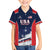 Custom USA Cricket Family Matching Off The Shoulder Long Sleeve Dress and Hawaiian Shirt US Team Play Bold Play Proud - Wonder Print Shop
