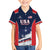 Custom USA Cricket Family Matching Off Shoulder Short Dress and Hawaiian Shirt US Team Play Bold Play Proud - Wonder Print Shop