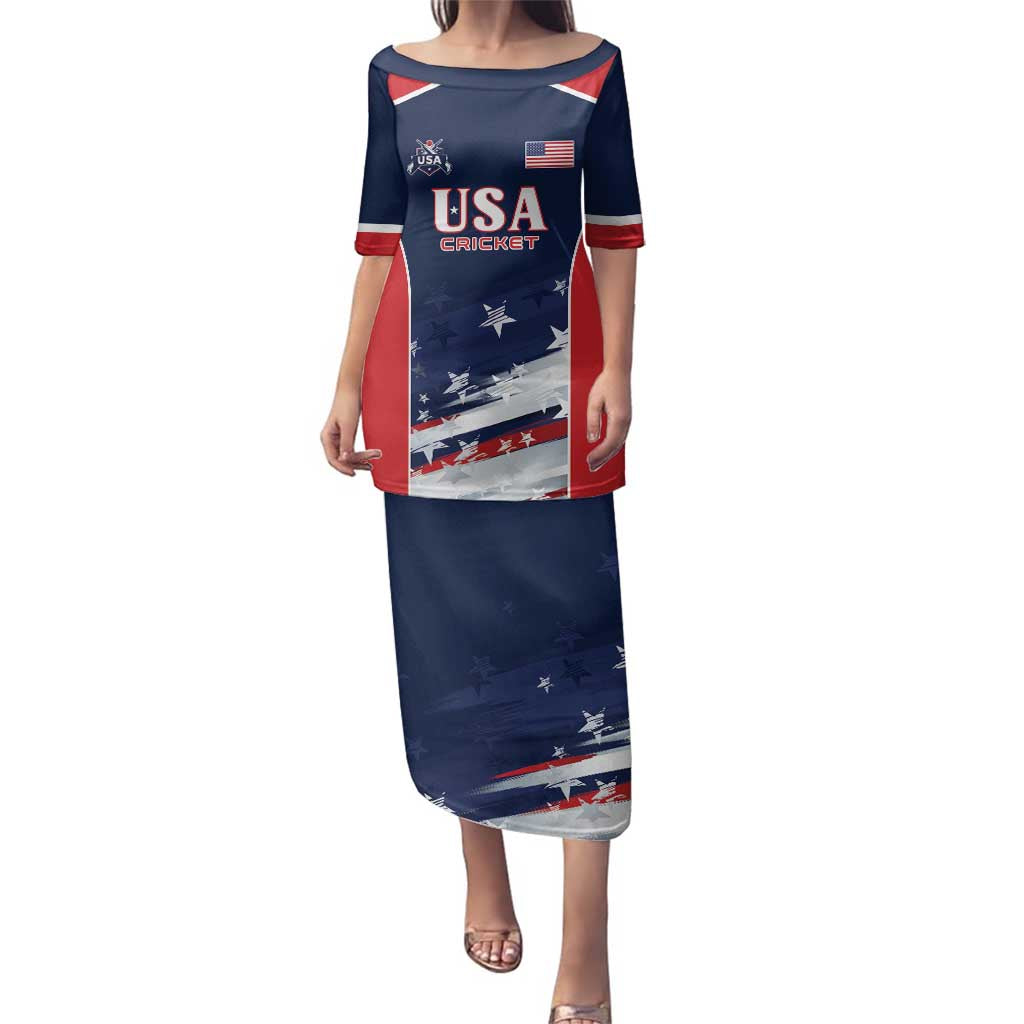 Custom USA Cricket Family Matching Puletasi and Hawaiian Shirt US Team Play Bold Play Proud - Wonder Print Shop