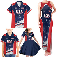 Custom USA Cricket Family Matching Tank Maxi Dress and Hawaiian Shirt US Team Play Bold Play Proud - Wonder Print Shop