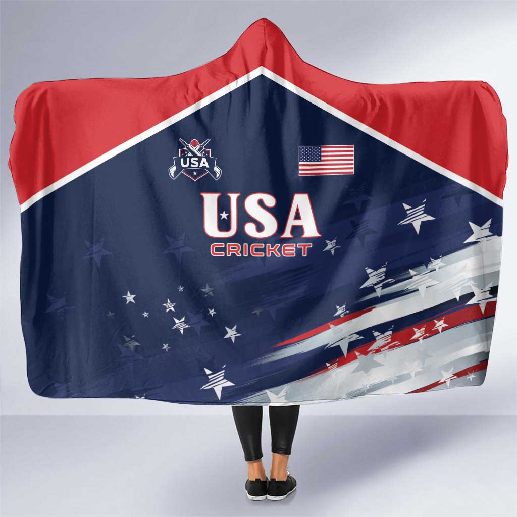 USA Cricket Hooded Blanket US Team Play Bold Play Proud - Wonder Print Shop
