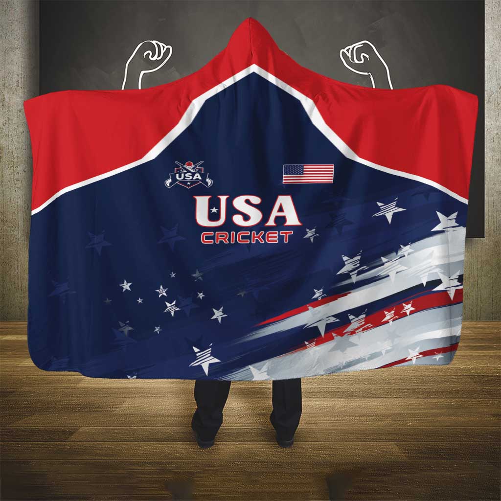 USA Cricket Hooded Blanket US Team Play Bold Play Proud - Wonder Print Shop