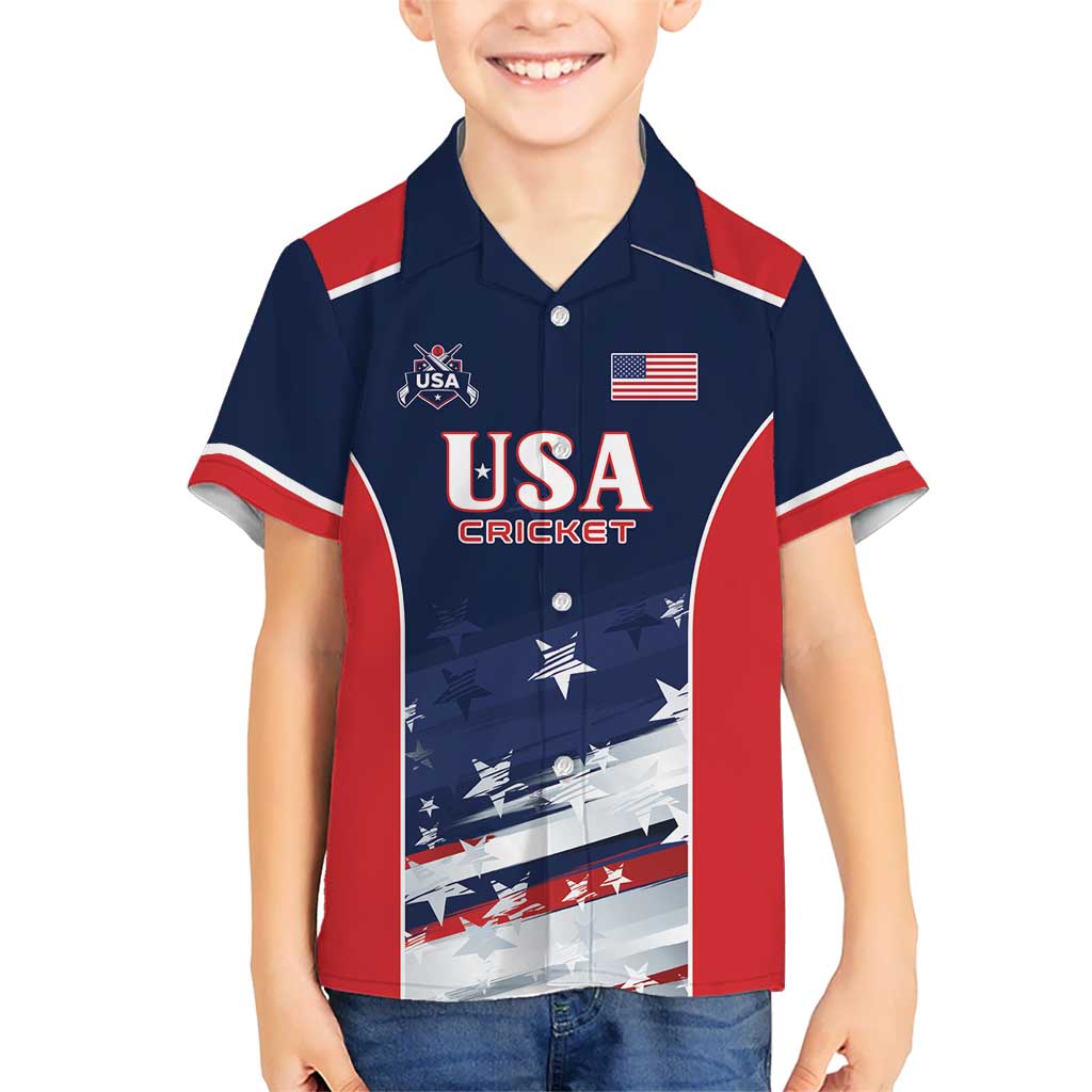 Custom USA Cricket Kid Hawaiian Shirt US Team Play Bold Play Proud - Wonder Print Shop
