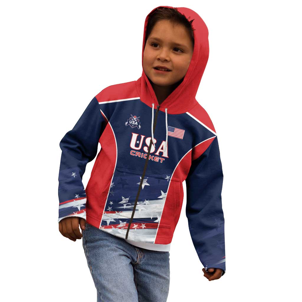 Custom USA Cricket Kid Hoodie US Team Play Bold Play Proud - Wonder Print Shop