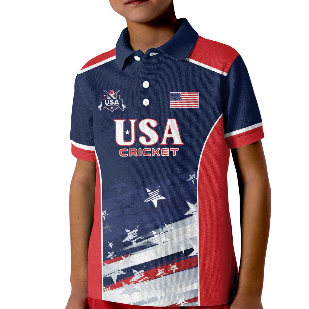 Custom USA Cricket Kid Polo Shirt US Team Play Bold Play Proud - Wonder Print Shop
