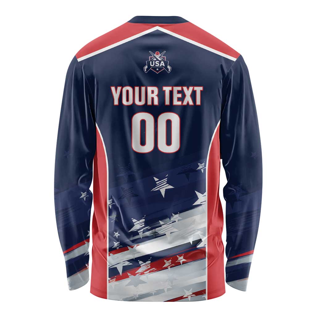 Custom USA Cricket Long Sleeve Shirt US Team Play Bold Play Proud - Wonder Print Shop