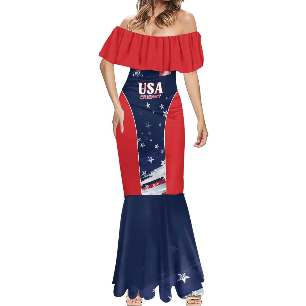 Custom USA Cricket Mermaid Dress US Team Play Bold Play Proud - Wonder Print Shop