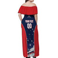 Custom USA Cricket Off Shoulder Maxi Dress US Team Play Bold Play Proud - Wonder Print Shop