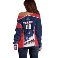 Custom USA Cricket Off Shoulder Sweater US Team Play Bold Play Proud - Wonder Print Shop