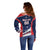 Custom USA Cricket Off Shoulder Sweater US Team Play Bold Play Proud - Wonder Print Shop