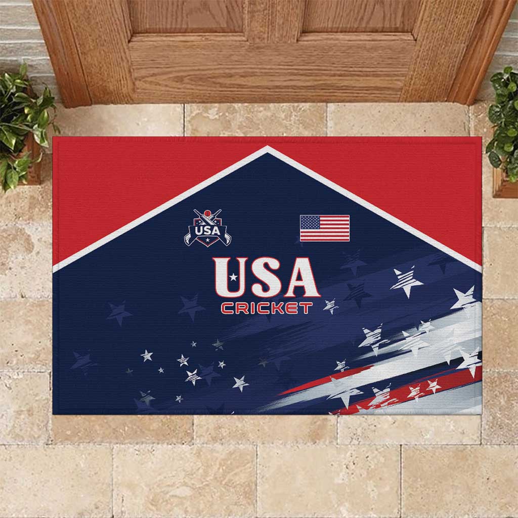USA Cricket Rubber Doormat US Team Play Bold Play Proud - Wonder Print Shop
