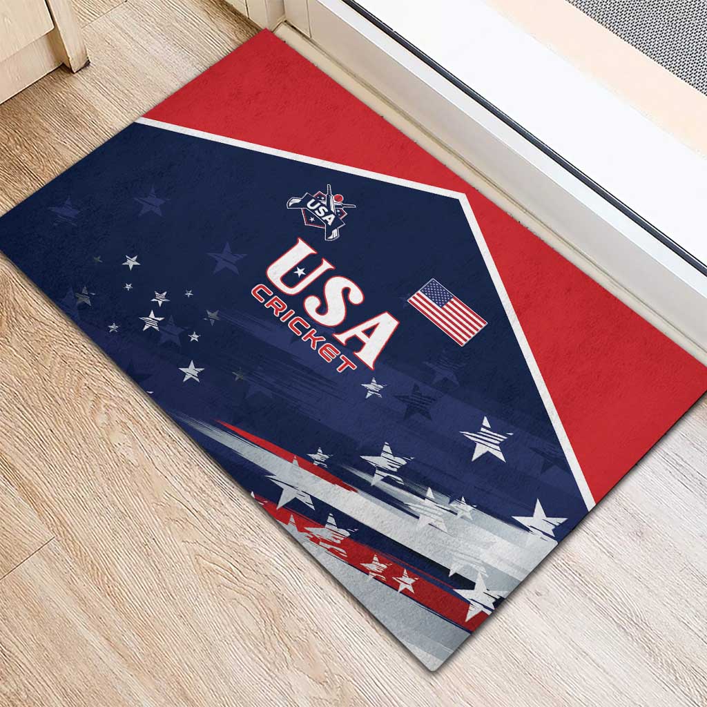 USA Cricket Rubber Doormat US Team Play Bold Play Proud - Wonder Print Shop