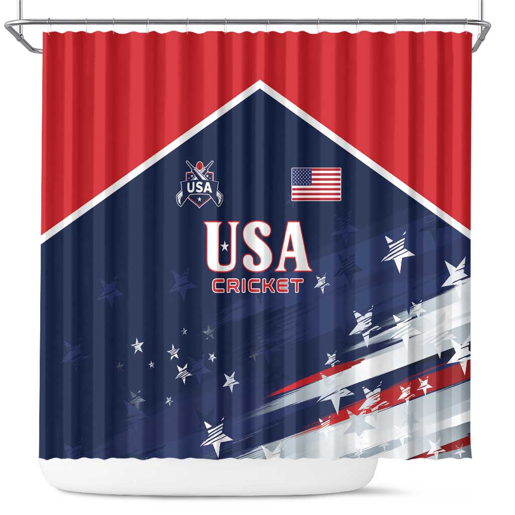 USA Cricket Shower Curtain US Team Play Bold Play Proud - Wonder Print Shop