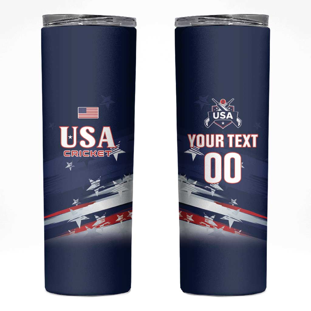 Custom USA Cricket Skinny Tumbler US Team Play Bold Play Proud - Wonder Print Shop