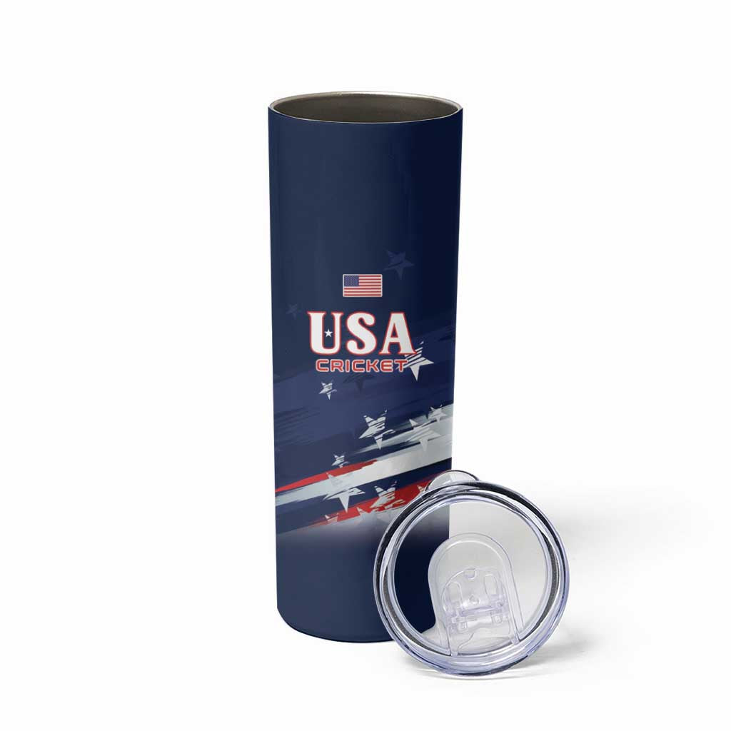 Custom USA Cricket Skinny Tumbler US Team Play Bold Play Proud - Wonder Print Shop