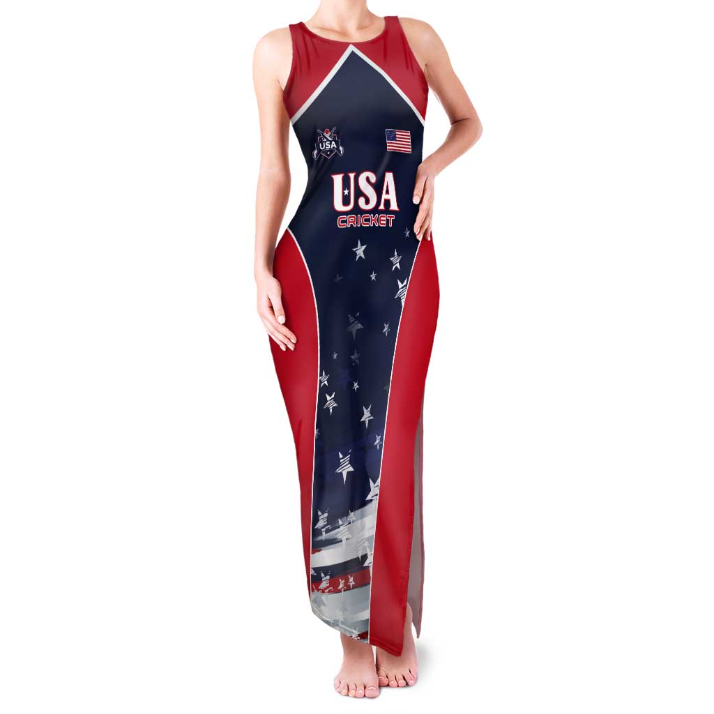 Custom USA Cricket Tank Maxi Dress US Team Play Bold Play Proud - Wonder Print Shop