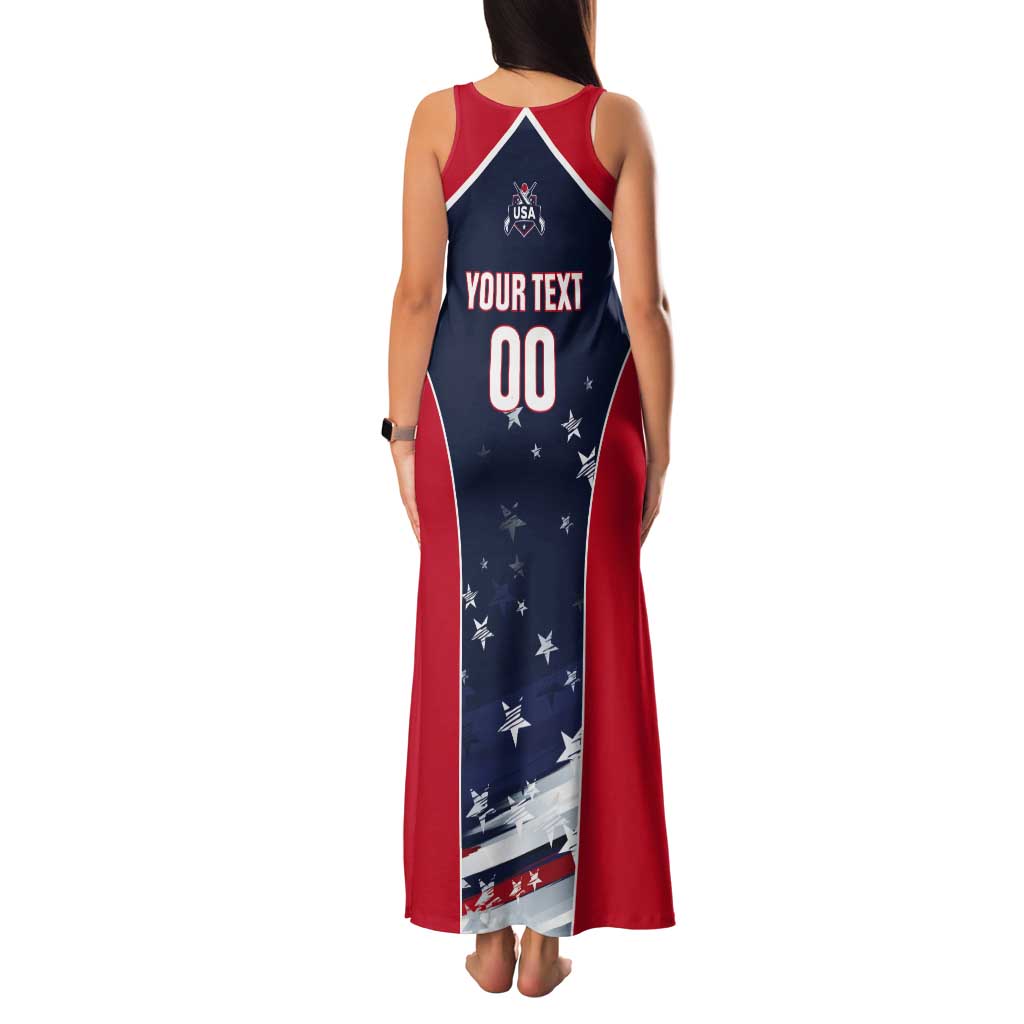 Custom USA Cricket Tank Maxi Dress US Team Play Bold Play Proud - Wonder Print Shop