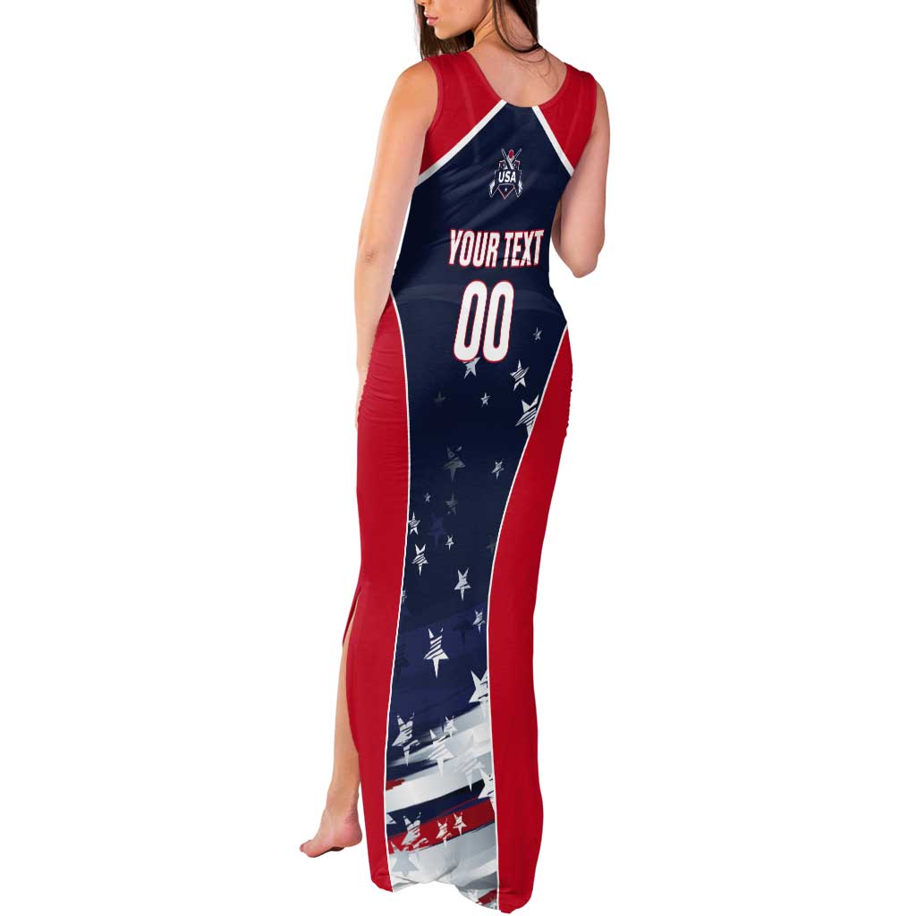 Custom USA Cricket Tank Maxi Dress US Team Play Bold Play Proud - Wonder Print Shop