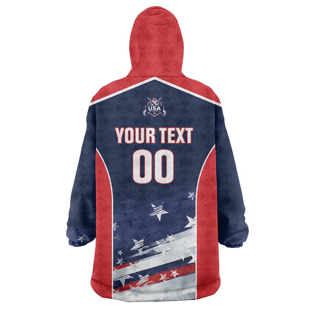 Custom USA Cricket Wearable Blanket Hoodie US Team Play Bold Play Proud - Wonder Print Shop