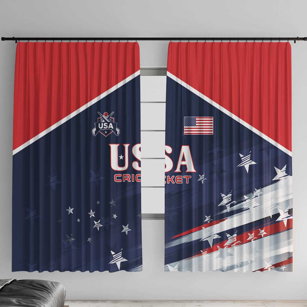 USA Cricket Window Curtain US Team Play Bold Play Proud - Wonder Print Shop