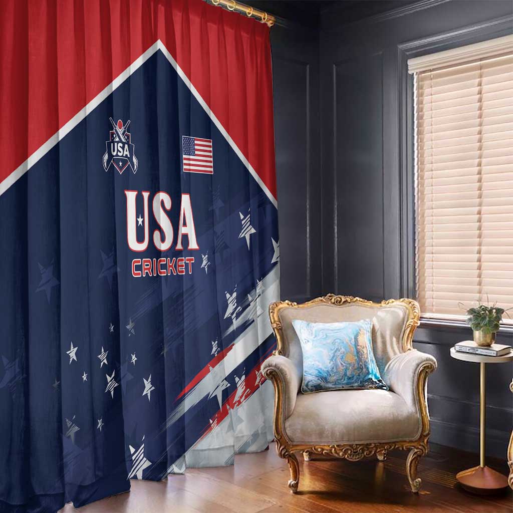 USA Cricket Window Curtain US Team Play Bold Play Proud - Wonder Print Shop