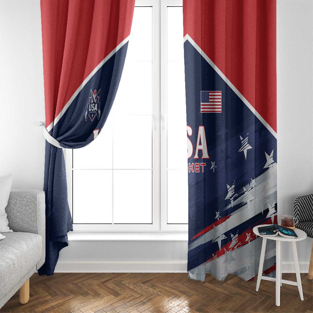 USA Cricket Window Curtain US Team Play Bold Play Proud - Wonder Print Shop