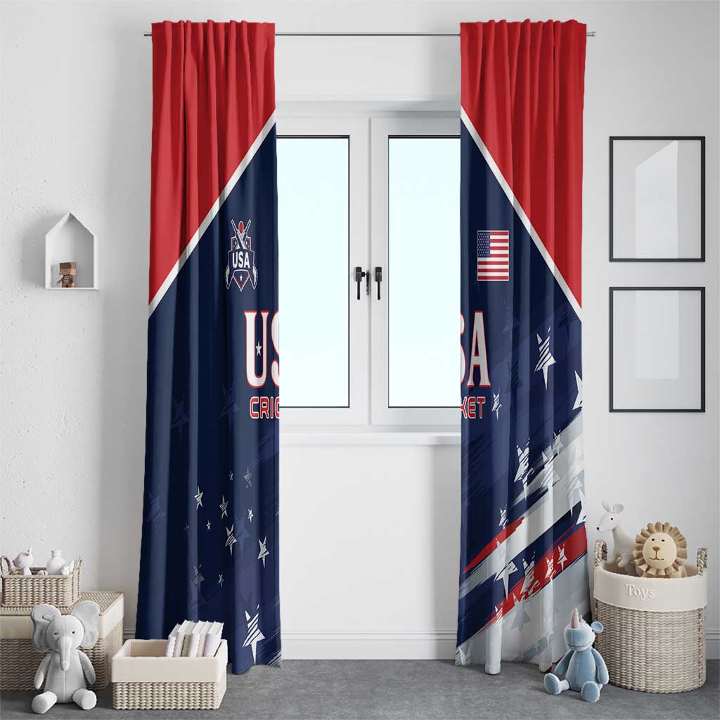 USA Cricket Window Curtain US Team Play Bold Play Proud - Wonder Print Shop