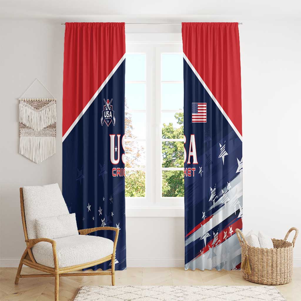 USA Cricket Window Curtain US Team Play Bold Play Proud - Wonder Print Shop