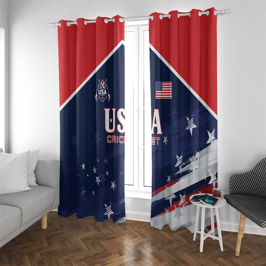 USA Cricket Window Curtain US Team Play Bold Play Proud - Wonder Print Shop