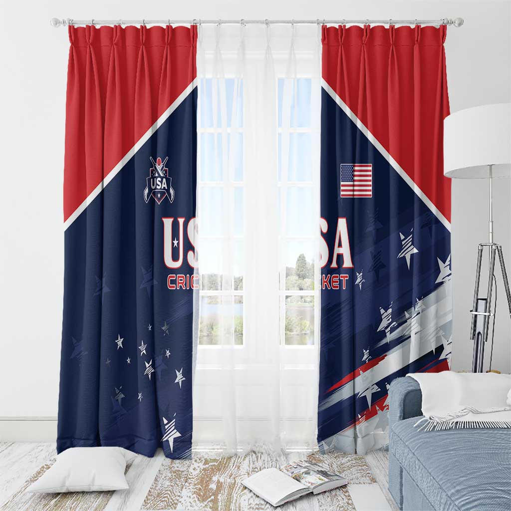 USA Cricket Window Curtain US Team Play Bold Play Proud - Wonder Print Shop